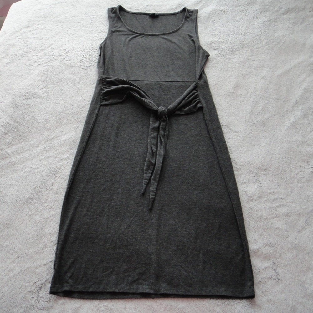 Torrid Charcoal Grey Sleeveless Tie Waist Knit Midi Tank Dress Plus Size 1 1X